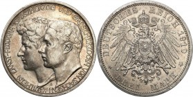 Germany
WORLD COINS

Germany, Sachsen-Weimar-Eisenach Wilhelm. 3 Mark 1910, Berlin 

 Zaślubiny księcia z Feodorą von Sachsen-Meiniongen. Delikat...