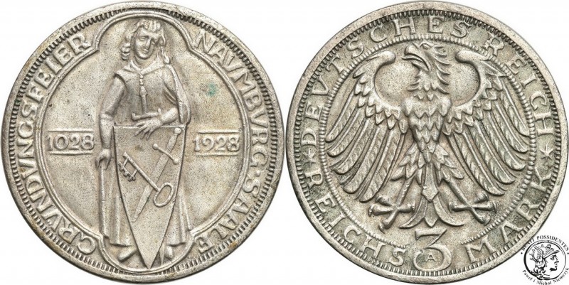 Germany
WORLD COINS

Germany, Weimar. 3 Mark 1928 A, Naumburg 

Delikatny p...