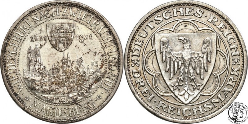 Germany
WORLD COINS

Germany, Weimar. 3 Mark 1931 A, Magdeburg 

 Miejscowa...