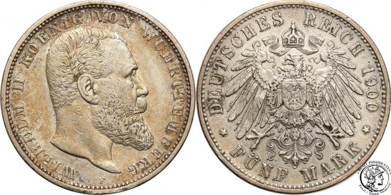 Germany
WORLD COINS

Germany, Wirtembergia. 5 Mark 1900 F, Stuttgart 

Deli...