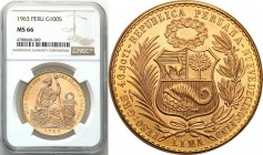 Peru
WORLD COINS

Peru. 100 Soles 1963, Lima NGC MS66 (2 MAX)

Druga najwyższa nota gradingowa.
Nakład 7,342 sztuk.
Piękny egzemplarz, intensyw...