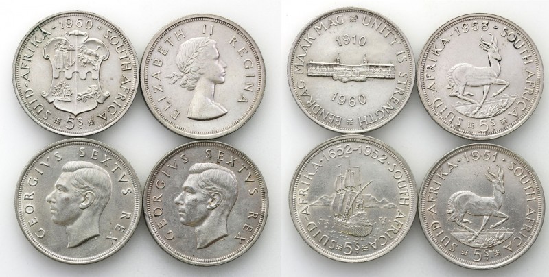 South Africa
WORLD COINS

RPA. 5 shillings 1951-1960, set 4 pieces 

Daty: ...