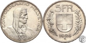 Switzerland
WORLD COINS

Schweiz. 5 francs 1926 B, Bern 

Intensywny połysk menniczy, delikatna patyna. Piękna moneta.Davenport 394

Details: 2...