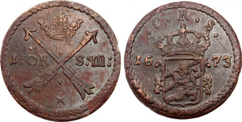 Sweden
WORLD COINS

Karol XI (1660-1697). 1 öre 1673 

Ładne zachowane. Brą...