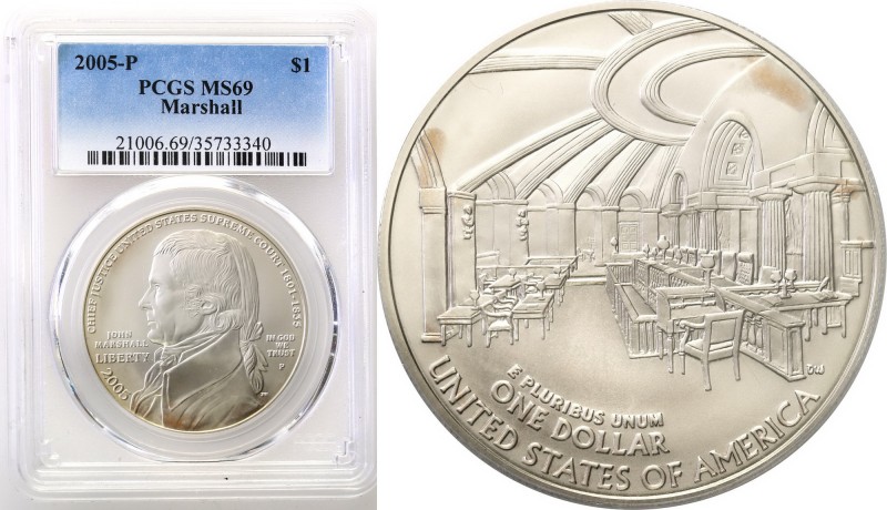 USA
WORLD COINS

USA. Dollar 2005 P, John Marshall PCGS MS69 (2 MAX) 

Drug...
