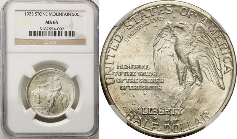 USA
WORLD COINS

USA. 1/2 Dollara (50 cents) 1925 Stone Mountain NGC MS65 
...