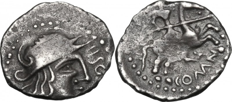 Celtic World. Gaul, Allobroges. AR Quinarius, late 2nd century BC. D/ COS II. He...