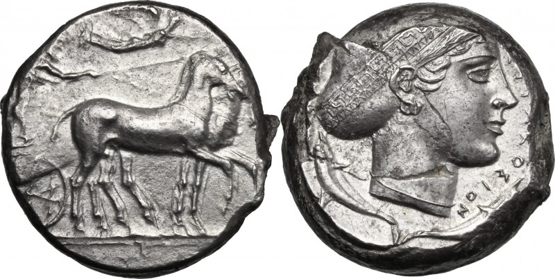 Sicily. Syracuse. Second Democracy (466-405 BC). AR Tetradrachm, c. 430 BC. D/ C...
