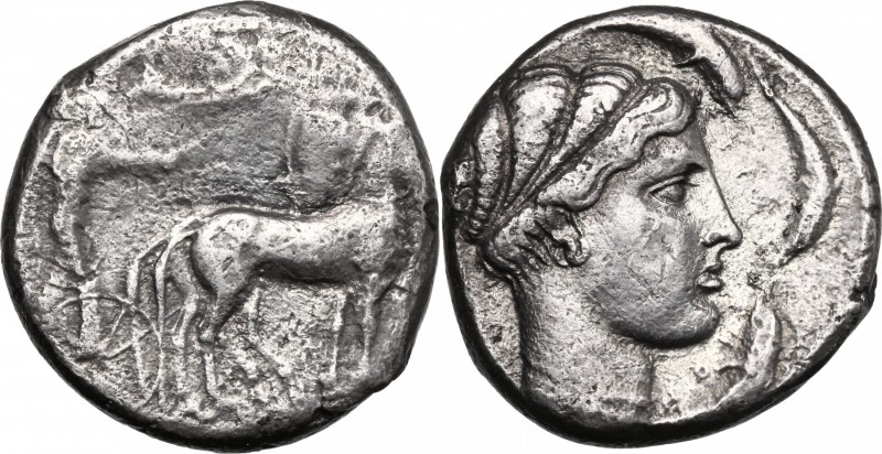 Sicily. Syracuse. Second Democracy (466-405 BC). AR Tetradrachm, 430-420 BC. D/ ...