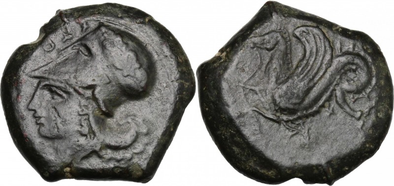 Sicily. Syracuse. Dionysios I (405-367 BC). AE Litra, 400-390 BC. D/ ΣYPA. Head ...