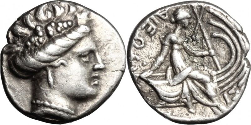 Continental Greece. Euboia, Histiaia. AR Tetrobol, c. 196-142 BC. D/ Wreathed he...