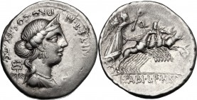 C. Annius with L. Fabius L. f. Hispaniensis. AR Denarius, 82-81 BC. D/ C. ANNI. T. F. T. N. PRO. COS. EX. S.C. Diademed and draped bust of Anna Perenn...