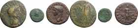 Claudius (41-54). Multiple lot of three (3) unclassified coins: AE Sestertius (contemporary imitation); AE As; AE Quadrans. About VF:VF.
