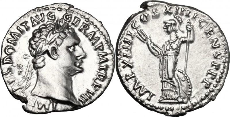 Domitian (81-96). AR Denarius, 88 AD. D/ IMP CAES DOMIT AVG GERM PM TR P VII. La...