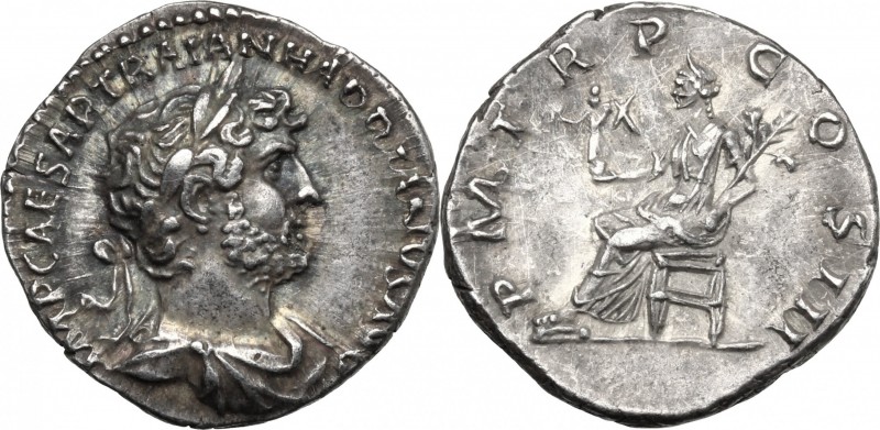 Hadrian (117-138). AR Denarius, 119-122 AD. D/ IMP CAESAR TRAIAN HADRIANVS AVG. ...