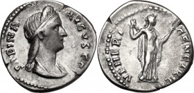 Sabina, wife of Hadrian (died 137 AD). AR Denarius, struck under Hadrian, 134-136 AD. D/ SABINA AVGVSTA. Diademed and draped bust right. R/ VENERI GEN...