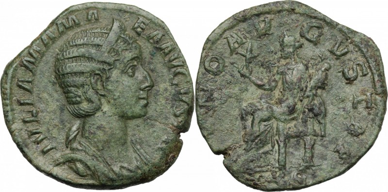 Julia Mamaea, mother of Severus Alexander (died 235 AD). AE As (?), struck under...