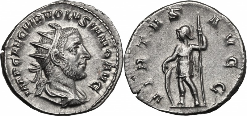 Volusian (251-253). AR Antoninianus. D/ IMP CAE C VIB VOLVSIANO AVG. Radiate, dr...