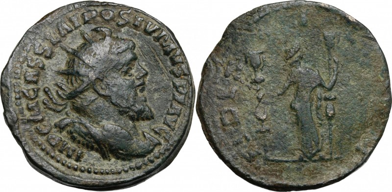 Postumus (259-268). AE Sestertius, Lugdunum mint. D/ IMP C M CASS LAT POSTVMVS P...