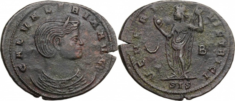 Galeria Valeria, wife of Galerius (died 315 AD). AE Follis, Siscia mint. D/ GAL ...