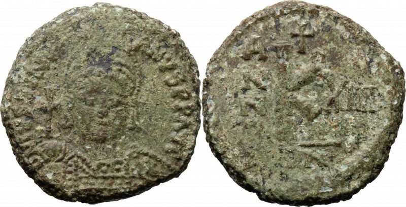 Justinian I (527-565). AE Half Follis, Sicilian (?) mint. Dated RY 14 (540-1 AD)...