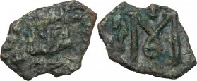 Leo III, the Isaurian (717-741). AE Follis, Ravenna mint. D/ Bust facing, wearing crown and chlamys, and holding globus cruciger. R/ Large M between A...