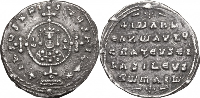 John I Tzimisces (969-976). AR Miliaresion, Constantinople mint. D/ Cross crossl...