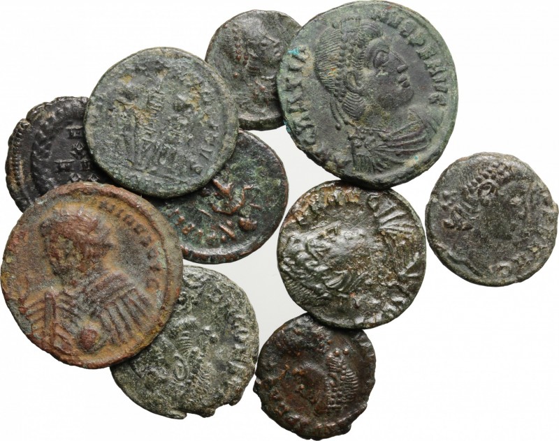 Roman Empire. Multiple lot of ten (10) unclassified AE Denominations, mostly of ...