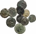 Roman Empire. Multiple lot of ten (10) unclassified AE Denominations, mostly of 4th century. AE. F:VF.