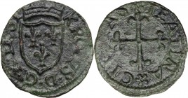 Chieti. Carlo VIII re di Francia (1495). Cavallo. CNI 34/37. D'Andrea-D'Andrea 13. MIR 427. AE. g. 1.28 mm. 19.00 Bella patina verde. BB+.