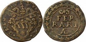 Ferrara. Gregorio XV (1621-1623), Alessandro Ludovisi. Quattrino. CNI 102. M. 64/66. Berm. 1668. AE. g. 2.43 mm. 21.50 R. BB.