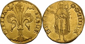 Firenze. Repubblica (Sec. XIII-1532). Fiorino, 1267-1303, maestro di zecca sconosciuto. CNI 653. Bern. II, 341/344. MIR 4/89. AU. g. 3.50 mm. 20.00 R....