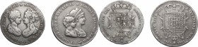 Firenze. Carlo Ludovico di Borbone (1803-1807) con la reggenza della madre Maria Luisa. Lotto di due (2) monete: dena e 10 paoli 1807. AG. qBB.