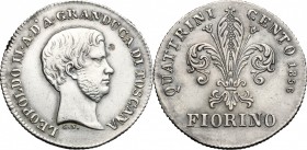 Firenze. Leopoldo II di Lorena (1824-1859). Fiorino 1856, G N (Giuseppe Niderost, incisore). CNI 108. Gal XI, 6. MIR 453/5. AG. g. 6.79 mm. 24.50 R. q...