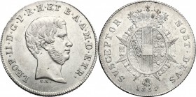 Firenze. Leopoldo II di Lorena (1824-1859). Paolo 1857 G N (Giuseppe Niderost, incisore). CNI 113. Gal XV, 6. MIR 457/6. AG. g. 2.65 mm. 23.60 Metallo...