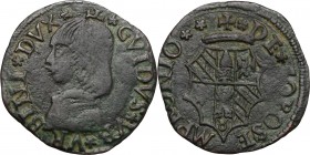 Fossombrone. Guidobaldo I di Montefeltro (1482-1508). Quattrino. CNI tav. XX, 2. Cav. 19. AE. g. 0.98 mm. 19.00 Bel BB.