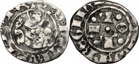 L'Aquila. Giovanna II d'Angiò-Durazzo (1424-1435). Bolognino. CNI 98/121 D'Andrea-Andreani 46 MIR 62. AG. g. 0.52 mm. 14.50 qBB/BB.