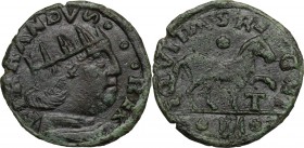 L'Aquila. Ferdinando I d'Aragona (1458-1494). Cavallo. CNI 180/192. D'Andrea-Andreani 101. MIR 93. AE. g. 1.86 mm. 18.00 R. Patina verde. Bel BB.