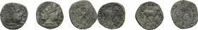 L'Aquila. Lotto di tre (3) cavalli: due di Ferdinando I e uno di Innocenzo VIII. AE.