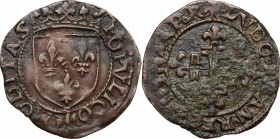 L'Aquila. Carlo VIII re di Francia (1495). Sestino. CNI 3/6. D'Andrea-Andreani pag. 265-266. MIR 115. AE. g. 1.27 mm. 21.00 R. BB/qBB.
