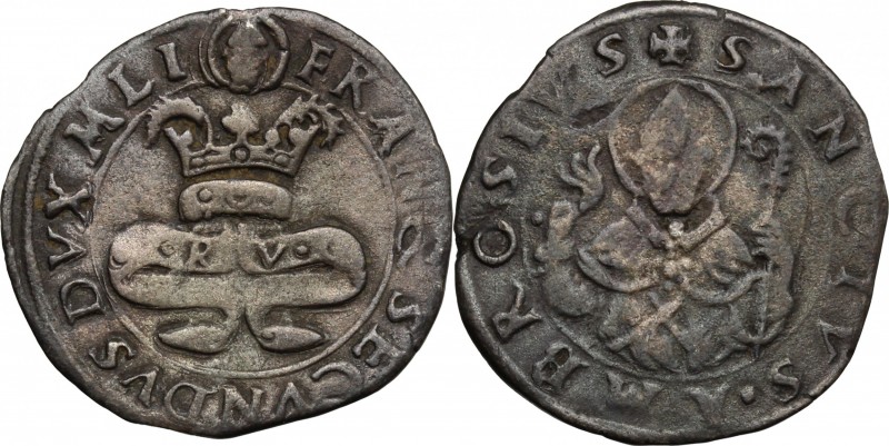 Milano. Francesco II Sforza (1522-1525). Grosso da 3 soldi. CNI 28/30. Cr. 9. MI...