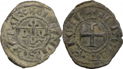 Napoli. Carlo II d'Angio (1285-1309). Denaro Gherardino. P/R 5. MIR 26. MI. g. 0.53 mm. 16.50 BB.