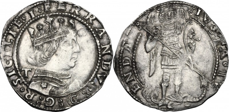 Napoli. Ferdinando I d'Aragona (1458-1494). Coronato con sigla T dietro al busto...