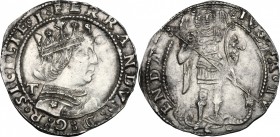 Napoli. Ferdinando I d'Aragona (1458-1494). Coronato con sigla T dietro al busto (Gian Carlo Tramontano Maestro di Zecca 1488-1514). P/R 17b. MIR 69/2...