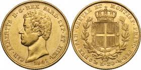 Carlo Alberto (1831-1849). 20 lire 1841 Genova. Pag. 192. Mont. 64. AU. mm. 21.00 BB+.