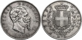 Vittorio Emanuele II (1861-1878). 5 lire 1870 Roma. Pag.491. Mont.173. AG. mm. 37.00 R. BB.