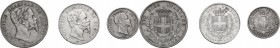 Re Eletto. Vittorio Emanuele II (1859-1861). Lotto di tre (3) monete 1860 Firenze: 2 lire, 1 lira e 50 centesimi. AG.