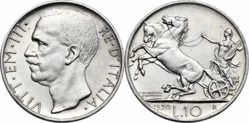 Vittorio Emanuele III (1900-1943). 10 lire 1930. Pag. 695. Mont. 95. AG. mm. 27....