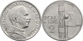 Vittorio Emanuele III (1900-1943). Buono da 2 lire 1924. Pag. 742. Mont. 162. NI. mm. 29.00 SPL+/qFDC.