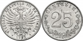 Vittorio Emanuele III (1900-1943). 25 centesimi 1903. Pag. 828. Mont. 274. NI. mm. 21.00 R. SPL+.